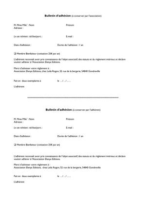 Membre Bienfaiteur Bulletin