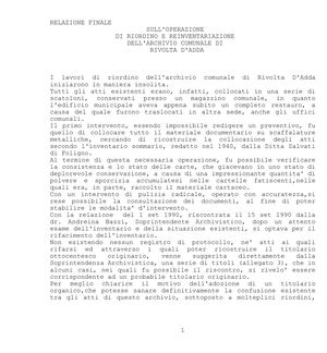 1. Archivio Storico Rivolta d'A. 1521-1949 - Indici - Parte prima