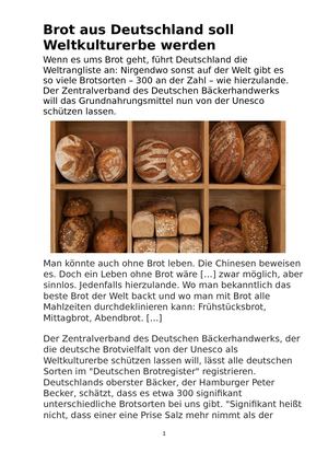 Brot Aus Deutschland Soll Weltkulturerbe Werden Morgenpost