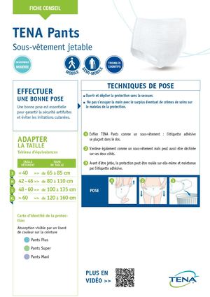 Fiche Conseil Tena Pants