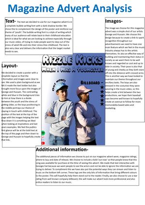 Magazine Advert Analysis