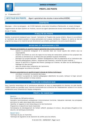 Profil de poste Atsem 2018