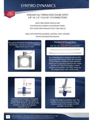 Sanitary Stainless Steel Pipe Hangers Thread Rod