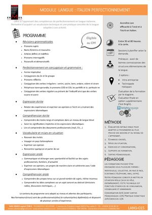 Langues (Italien Perfectionnement)