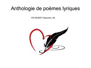Anthologie Poèmes Lyriques