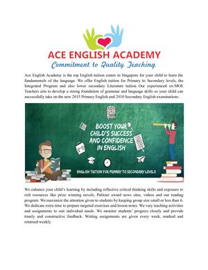 English Tuition Centre Singapore