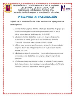 Preguntas De Investigación