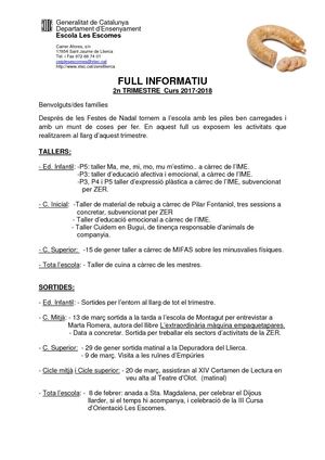 Full informatiu Segon trimestre
