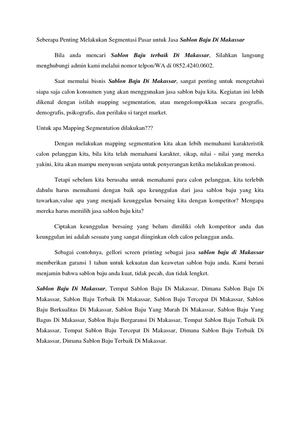 Sablon Baju Di Makassar