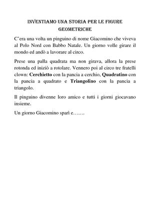 Inventiamo Una Storia Per Le Figure Geometriche