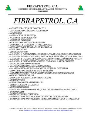 PRESENTACIÓN FIBRAPETROL, C.A  2018