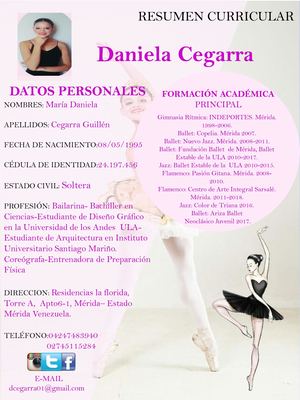 Daniela  Cegarra Sintesis Corricular