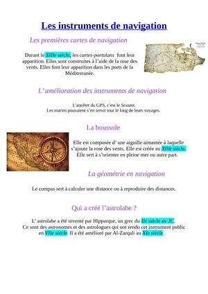 Les Instruments De Navigation