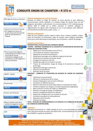 CONDUITE ENGIN DE CHANTIER - R372m