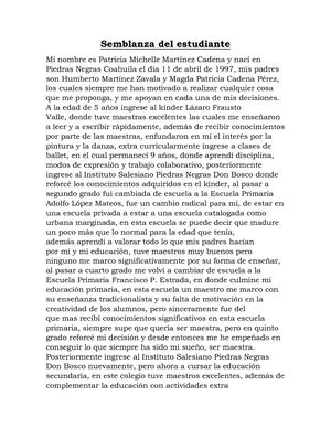 Semblanza Del Estudiante