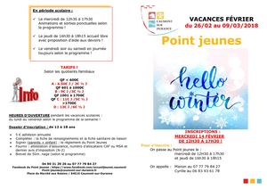 Point Jeunes Vacances Fevrier 2018