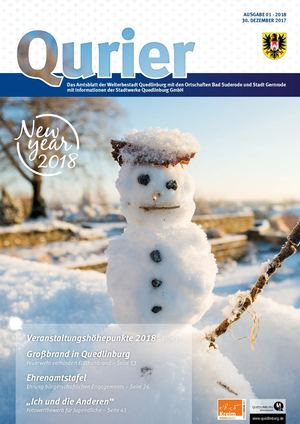 Qurier 01/2018 vom 30.12.2017 - Das Amtsblatt der Welterbestadt Quedlinburg mit den Ortschaften Bad Suderode und Stadt Gernrode mit Informationen der Stadtwerke Quedlinburg GmbH