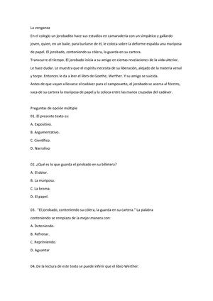 cuento "La Venganza"