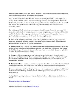 Personal Tax Accountant Vaughan