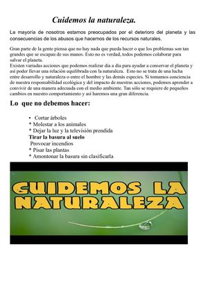 Cuidemos La Naturaleza