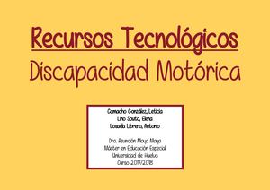 Recursos Tecnológicos para discapacidad motórica
