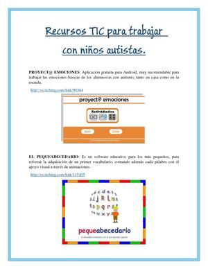 Recursos Tic para trabajar con niños autistas