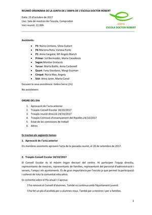 Acta Junta Ampa 20171025