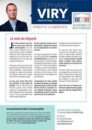 Lettre 10 Stéphane Viry - 24 Janvier