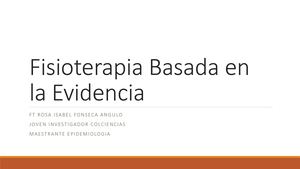 Fisioterapia Basada En La Evidencia