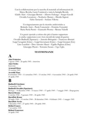 Testimonianze e crediti