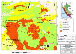 MAPA GEOLÓGICO N°13 TOQUEPALA CUAJONE QUELLAVECO