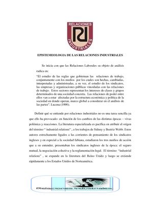 Las Relaciones Industriales Revista Digital Para Electiva Prof Timaure