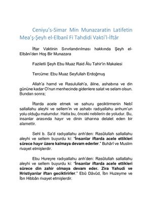 Ceniyus Simar Vakti'l-İftar