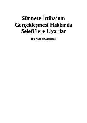 Sunnete Ittibanin Gerceklesmesi