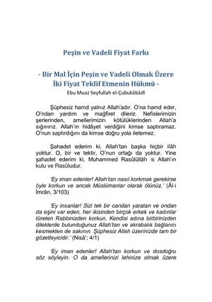 Vadeli Satista Fiyat Farki