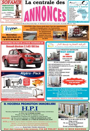 La Centrale des Annonces N° 1388 Semaine du 21 au 27 Janvier 2018