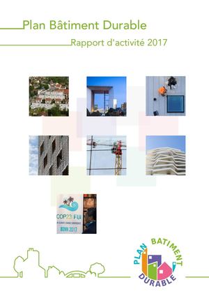 Rapport d'activité 2017 - Plan Bâtiment Durable