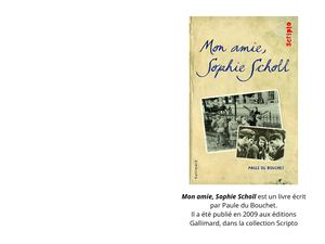 Mon Amie Sophie Scholl Portrait Pages Côte à Côte