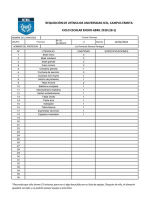 REQ. UTENS. 02/02/2018
