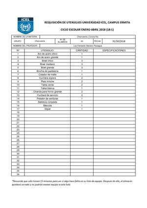 REQ. UTENS. 30/01/2018