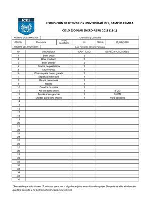 REQ. UTENS. 17/01/2018