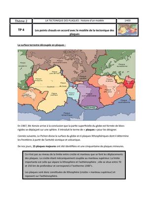 Tp 4 Tectonique Et Points Chauds