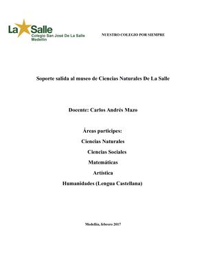 Justificacion Salida Pedagogica Museo De Ciencias Naturales