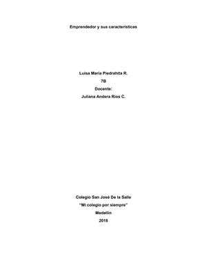 Emprendedor Y Sus Características