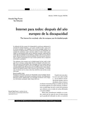 Internet para todos: después del año europeo de la discapacidad