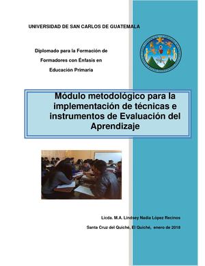 Módulo Metodológico Para La Implementación De Técnicas E Instrumentos De Evaluación Del Aprendizaje