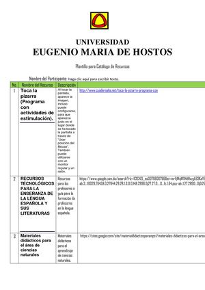 Catalogo De Recursos