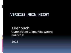 Vergiss Mein Nicht Drehbuch 1