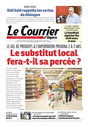 Le Courrier D'Algérie Du Lundi 29 Janvier 2018