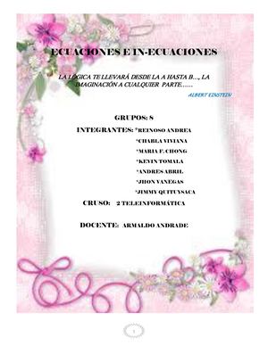 Libro Matematicas Ecuaciones E Inecuaciones